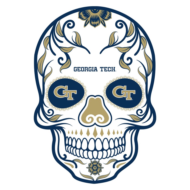 Georgia Tech Yellow Jackets – Sugar Skull Logo – Outdoor Wall Decals – Official NCAA – Scratch Resistant Alumigraphics Smooth