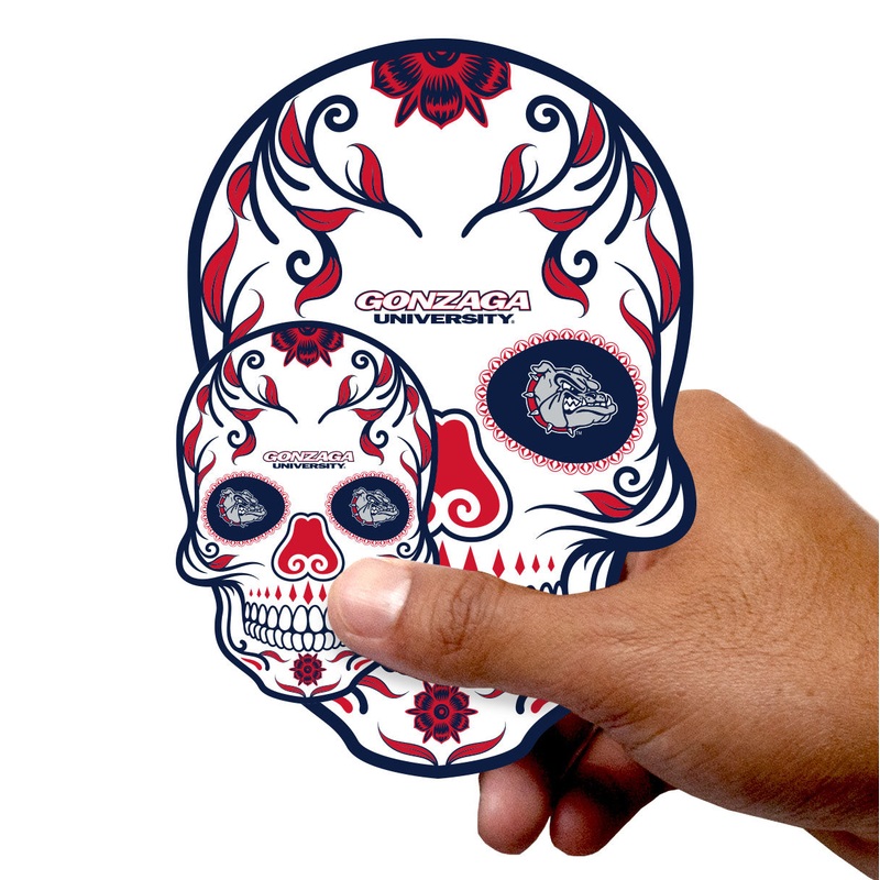 Gonzaga Bulldogs – 5 Sugar Skull Logo Minis (Mixed Sizes) – Official NCAA – Reusable Vinyl Decals