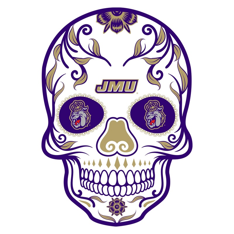 James Madison Dukes – Sugar Skull Logo – Outdoor Wall Decals – Official NCAA – Scratch Resistant Alumigraphics Smooth