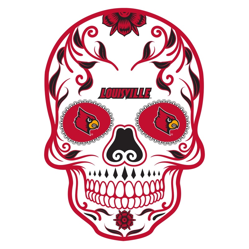 Louisville Cardinals – Sugar Skull Logo – Outdoor Wall Decals – Official NCAA – Scratch Resistant Alumigraphics Smooth