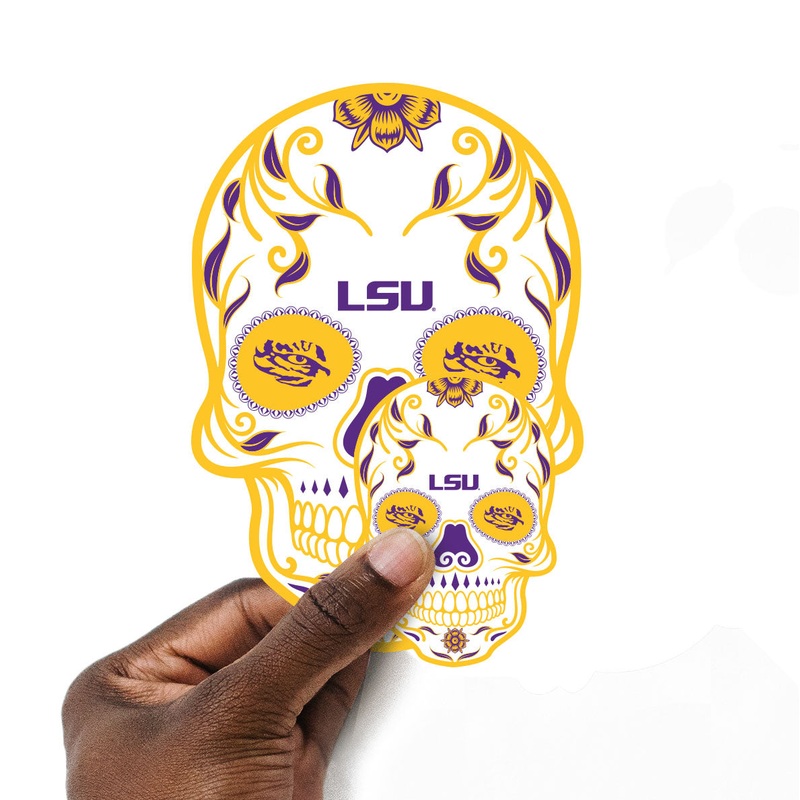 LSU Tigers – 5 Sugar Skull Logo Minis (Mixed Sizes) – Official NCAA – Reusable Vinyl Decals