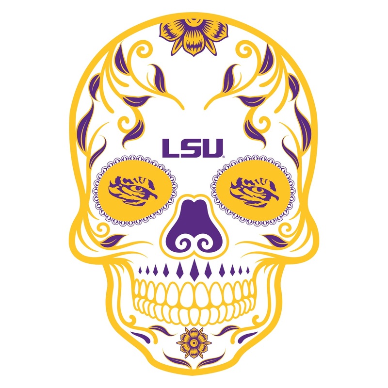 LSU Tigers – Sugar Skull Logo – Outdoor Wall Decals – Official NCAA – Scratch Resistant Alumigraphics Smooth
