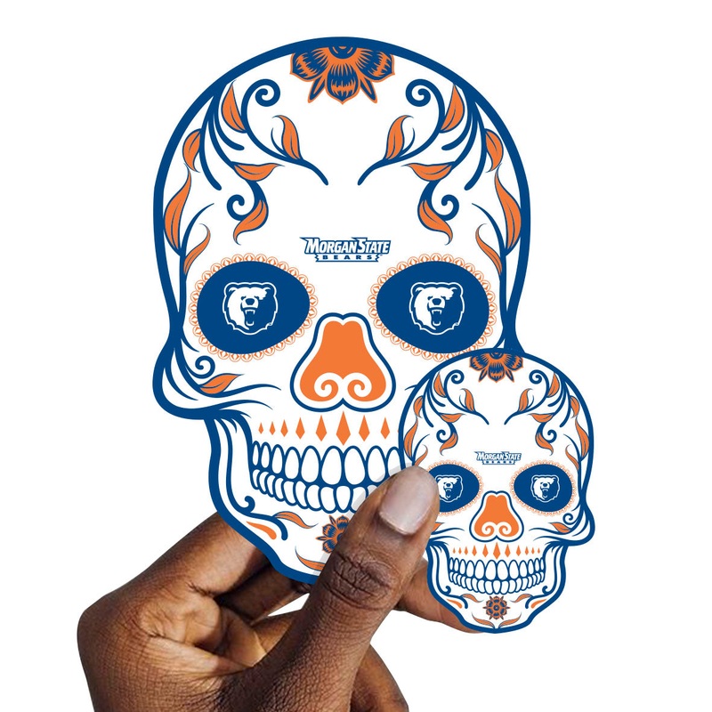 Morgan State Bears – 5 Sugar Skull Logo Minis (Mixed Sizes) – Official NCAA – Reusable Vinyl Decals