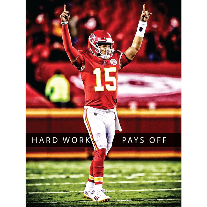 Patrick Mahomes II – Motivational – Peel & Stick Poster – Official NFL – Kansas City Chiefs – Reusable Vinyl Wall Decal