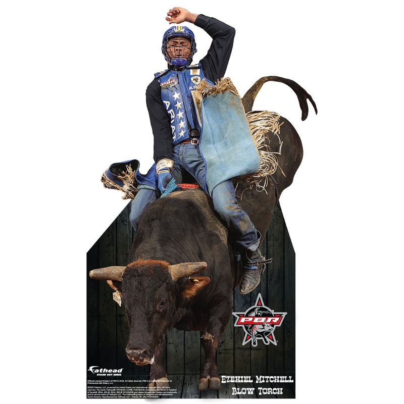 PBR: Ezekiel Mitchell- Blow Torch Mini   Cardstock Cutout  – Officially Licensed Pro Bull Riding    Stand Out
