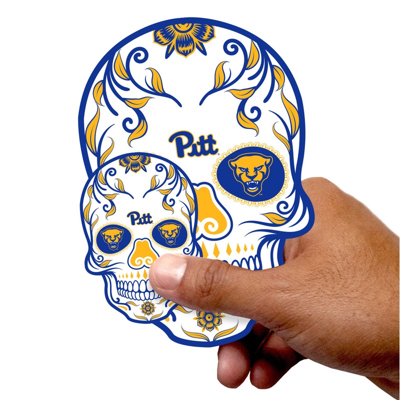 Pittsburgh Panthers – 5 Sugar Skull Logo Minis (Mixed Sizes) – Official NCAA – Reusable Vinyl Decals