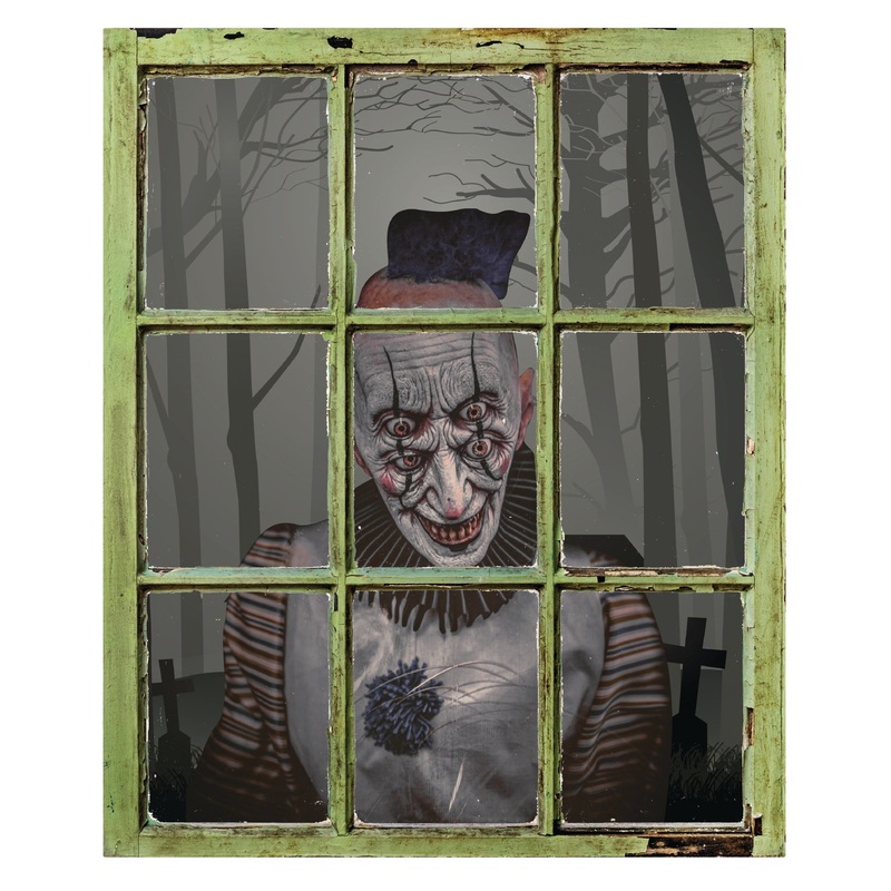Scary Clowns:  4 Eyes Clown Instant Window        –   Removable     Adhesive Decal