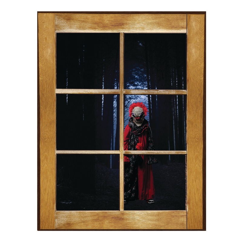 Scary Clowns:  Scary Clown Instant Window        –   Removable     Adhesive Decal