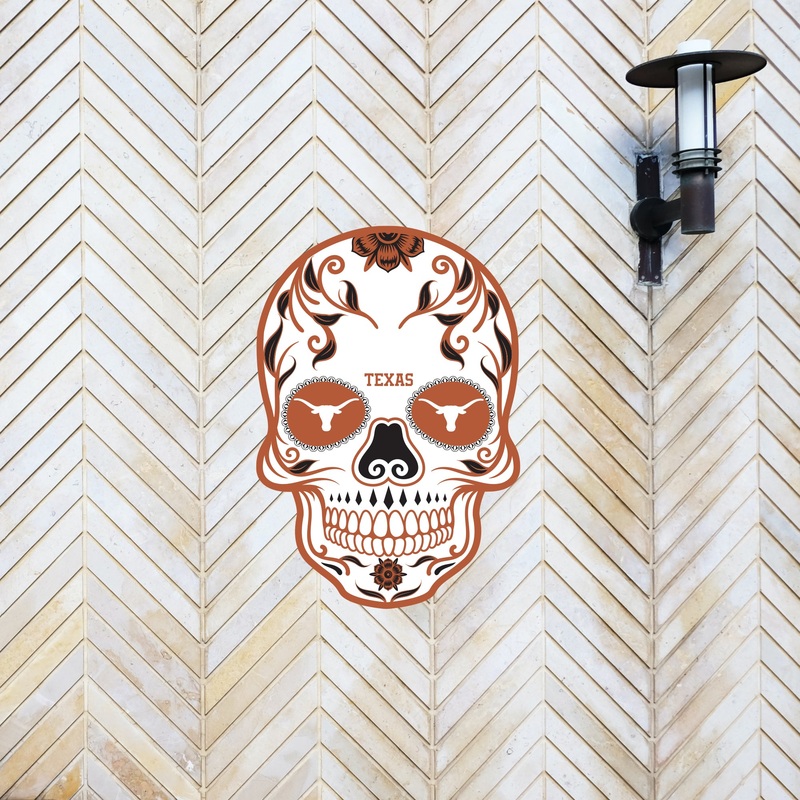 Texas Longhorns – Sugar Skull Logo – Outdoor Wall Decals – Official NCAA – Scratch Resistant Alumigraphics Smooth