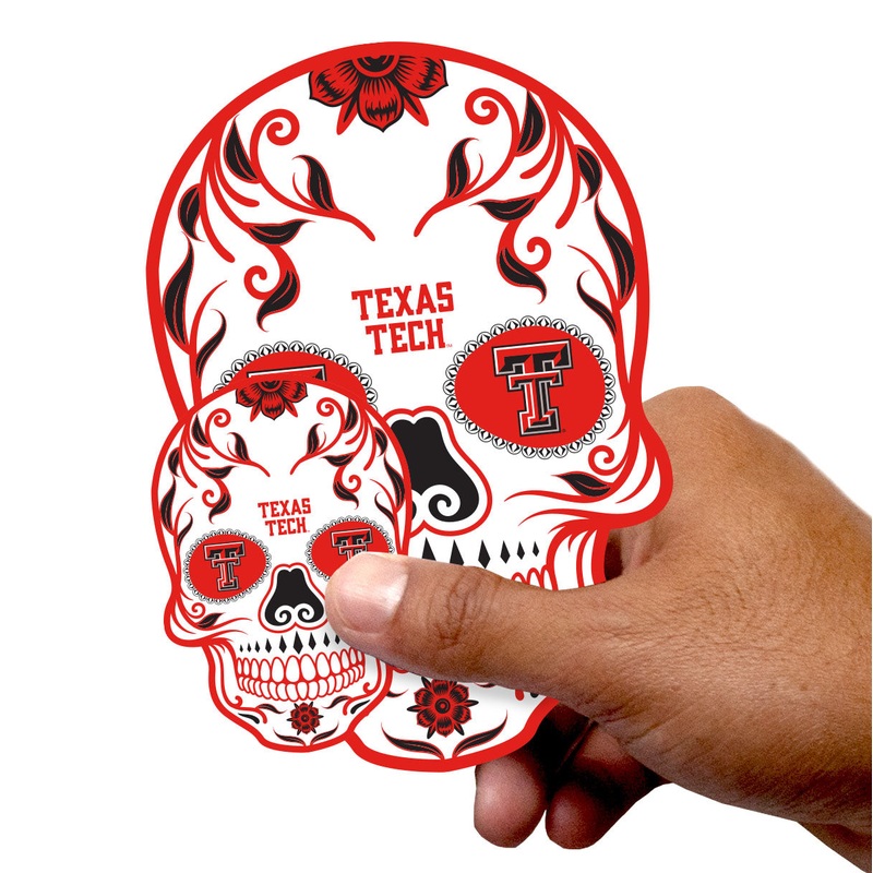 Texas Tech Red Raiders – 5 Sugar Skull Logo Minis (Mixed Sizes) – Official NCAA – Reusable Vinyl Decals