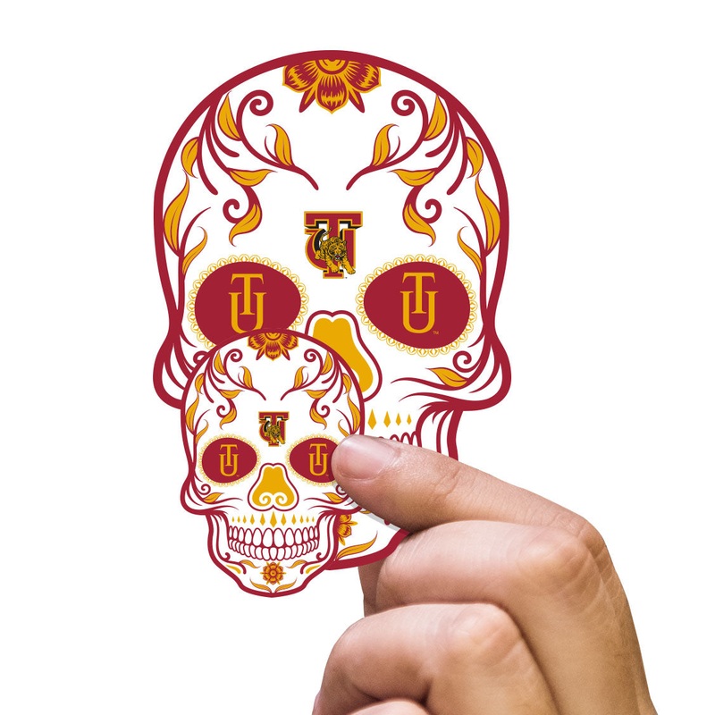 Tuskegee Golden Tigers – 5 Sugar Skull Logo Minis (Mixed Sizes) – Official NCAA – Reusable Vinyl Decals