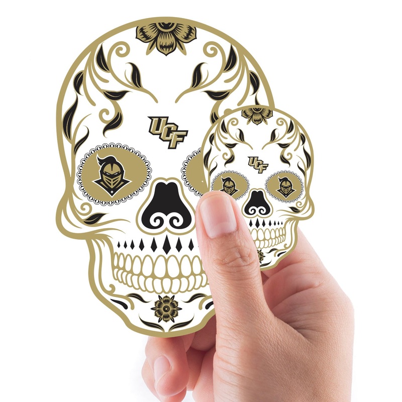 UCF Knights – 5 Sugar Skull Logo Minis (Mixed Sizes) – Official NCAA – Reusable Vinyl Decals