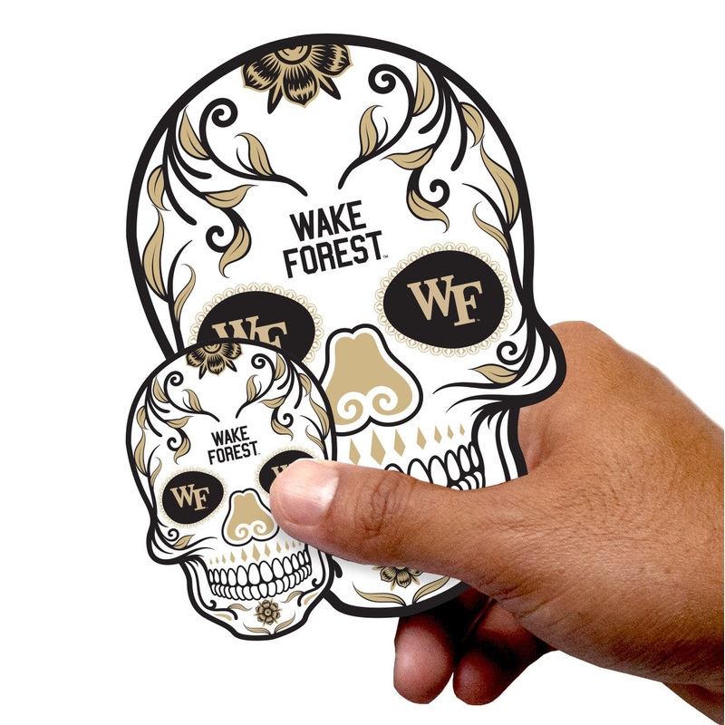 Wake Forest Demon Deacons – 5 Sugar Skull Logo Minis (Mixed Sizes) – Official NCAA – Reusable Vinyl Decals