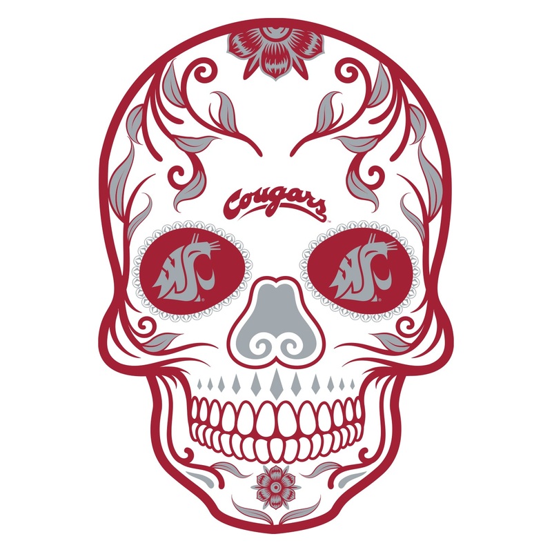 Washington State Cougars – Skull – Outdoor Wall Decals – Official NCAA – Scratch Resistant Alumigraphics Smooth