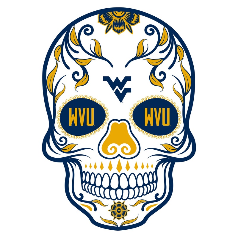 West Virginia Mountaineers – Sugar Skull Logo – Outdoor Wall Decals – Official NCAA – Scratch Resistant Alumigraphics Smooth