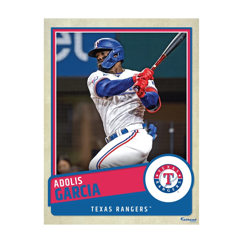 Adolis Garca – Peel & Stick Poster – Official MLB – Texas Rangers – Reusable Vinyl Wall Decal