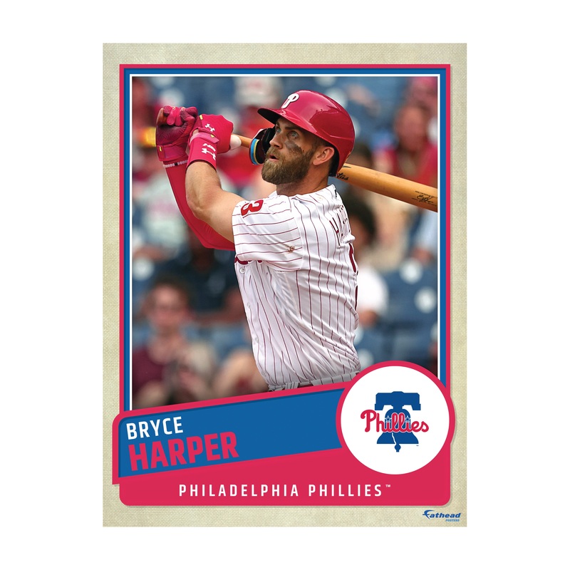 Bryce Harper – Peel & Stick Poster – Official MLB – Philadelphia Phillies – Reusable Vinyl Wall Decal