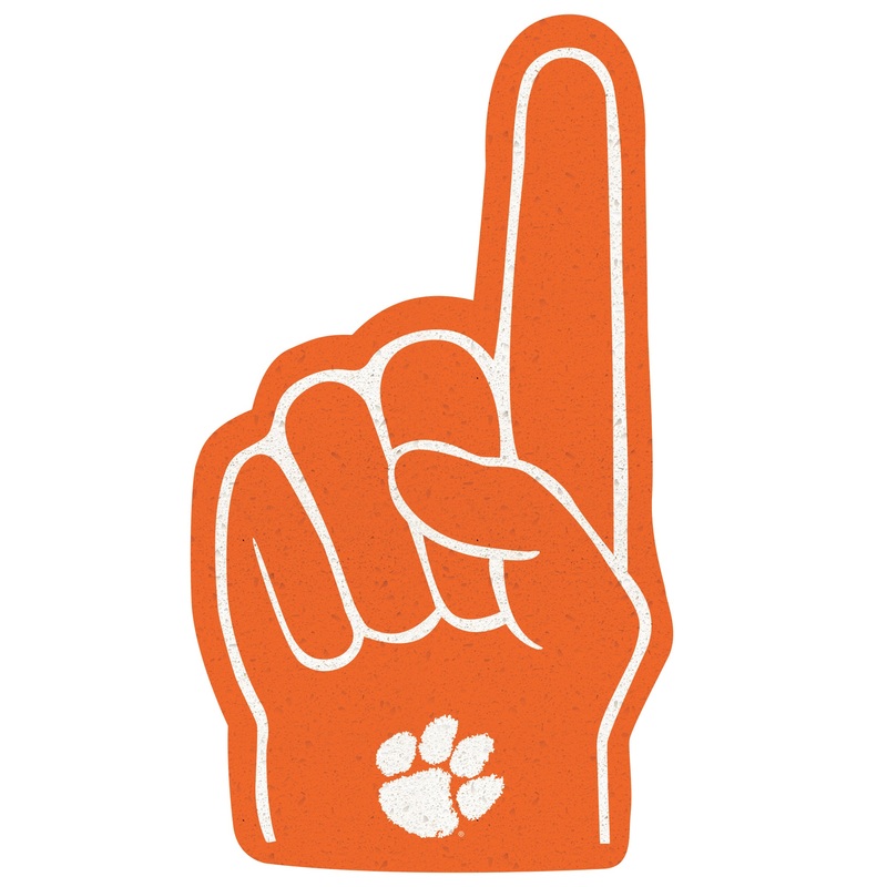 Clemson Tigers – RealBig Foam Finger Collection – Official NCAA – Reusable Vinyl Wall Decals
