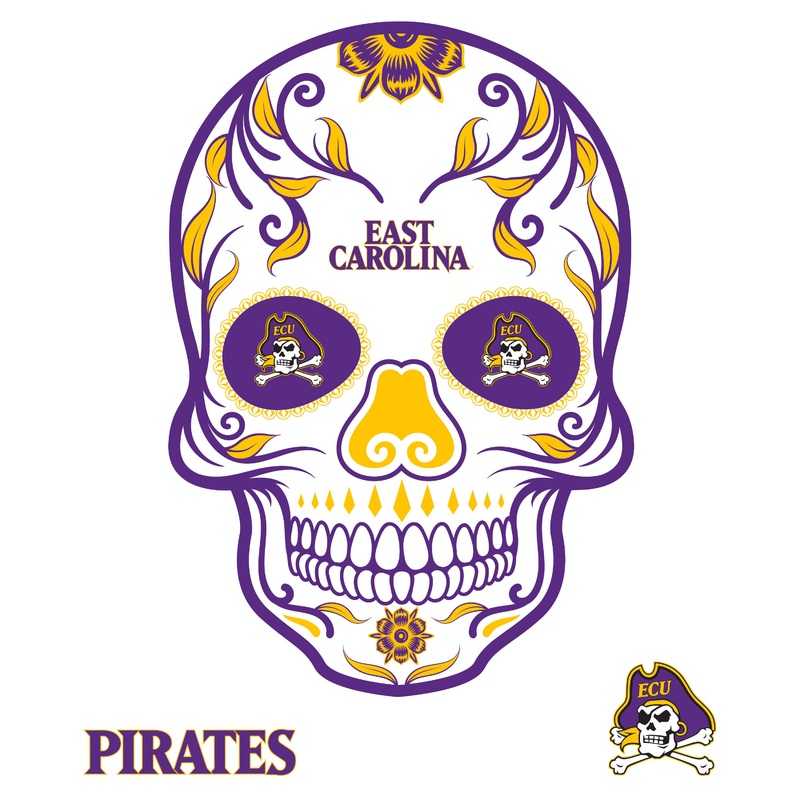 East Carolina Pirates – RealBig Sugar Skull Collection – Official NCAA – Reusable Vinyl Wall Decals
