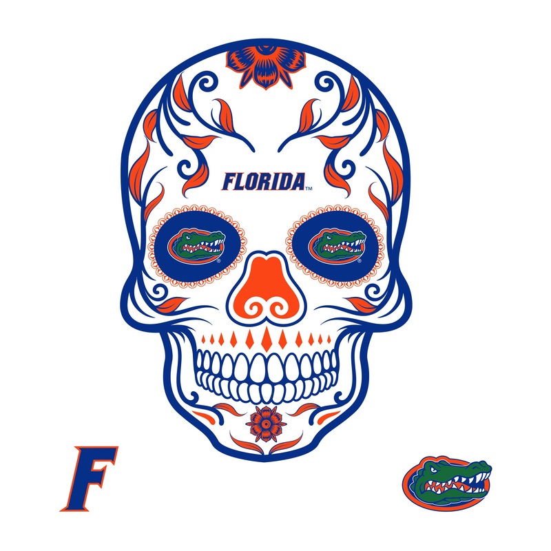 Florida Gators – RealBig Sugar Skull Collection – Official NCAA – Reusable Vinyl Wall Decals