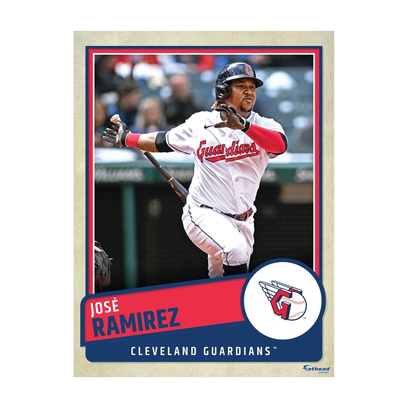 Jos Ramrez – Peel & Stick Poster – Official MLB – Cleveland Guardians – Reusable Vinyl Wall Decal
