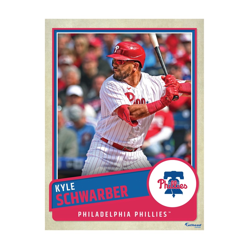 Kyle Schwarber – Peel & Stick Poster – Official MLB – Philadelphia Phillies – Reusable Vinyl Wall Decal
