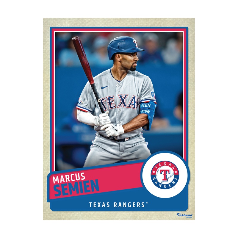 Marcus Semien – Peel & Stick Poster – Official MLB – Texas Rangers – Reusable Vinyl Wall Decal