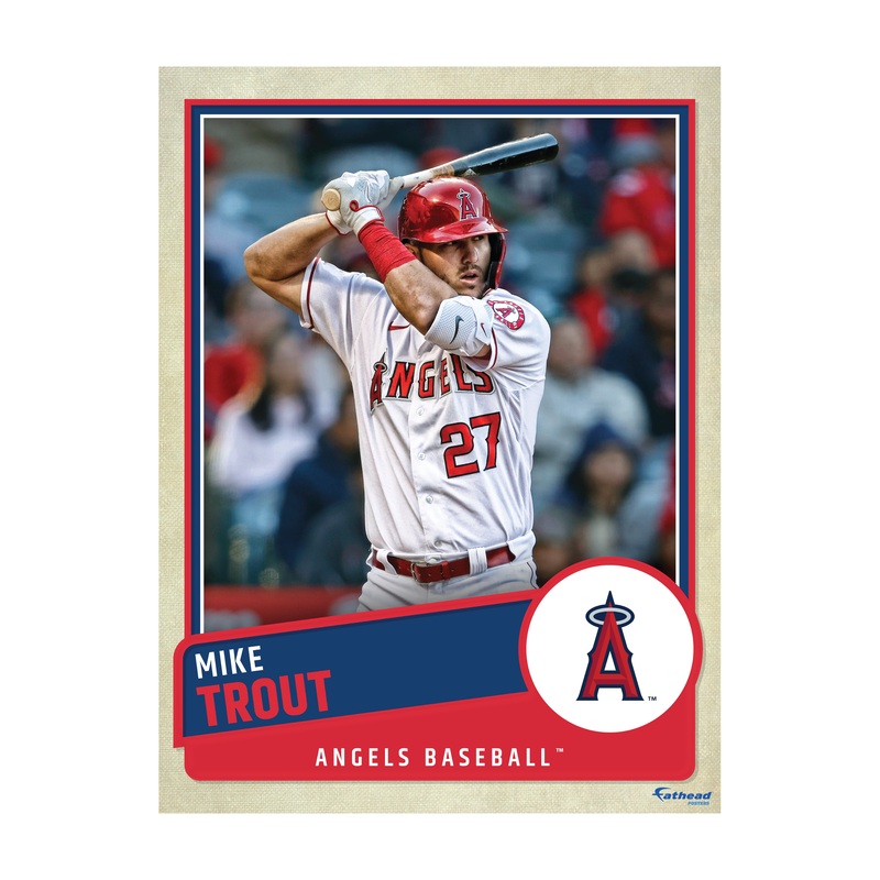 Mike Trout – Peel & Stick Poster – Official MLB – Los Angeles Angels – Reusable Vinyl Wall Decal