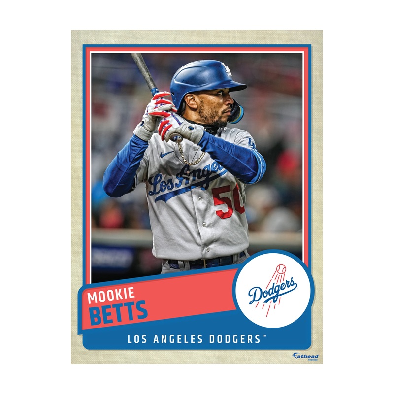 Mookie Betts – Peel & Stick Poster – Official MLB – Los Angeles Dodgers – Reusable Vinyl Wall Decal