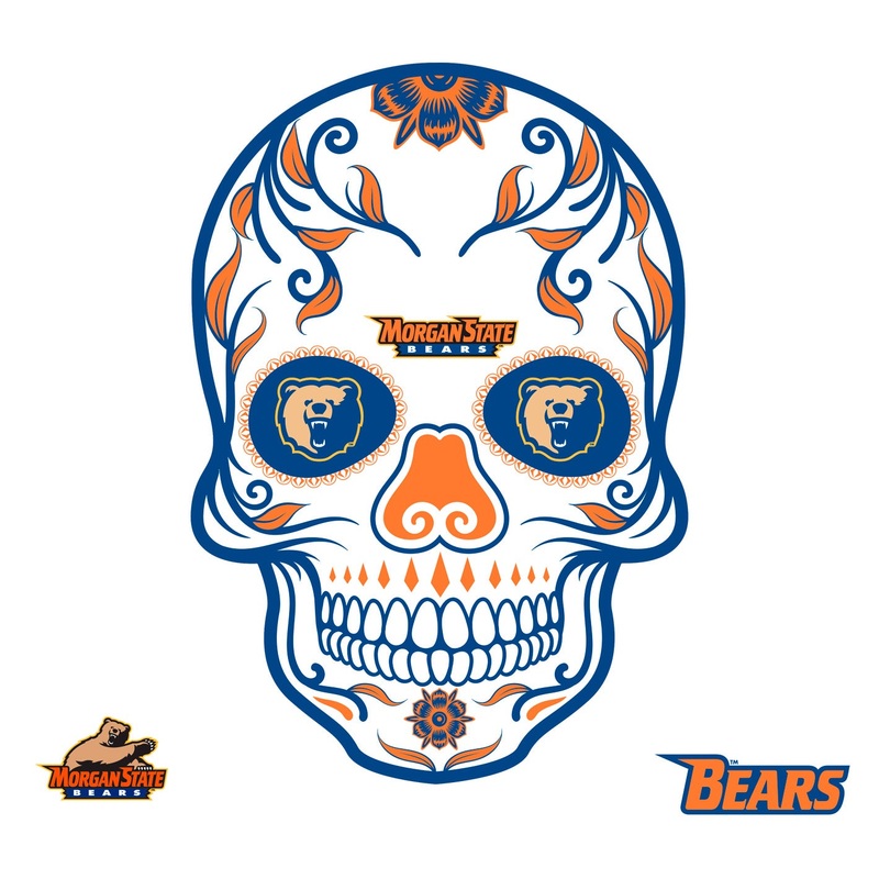Morgan State Bears – RealBig Sugar Skull Collection – Official NCAA – Reusable Vinyl Wall Decals