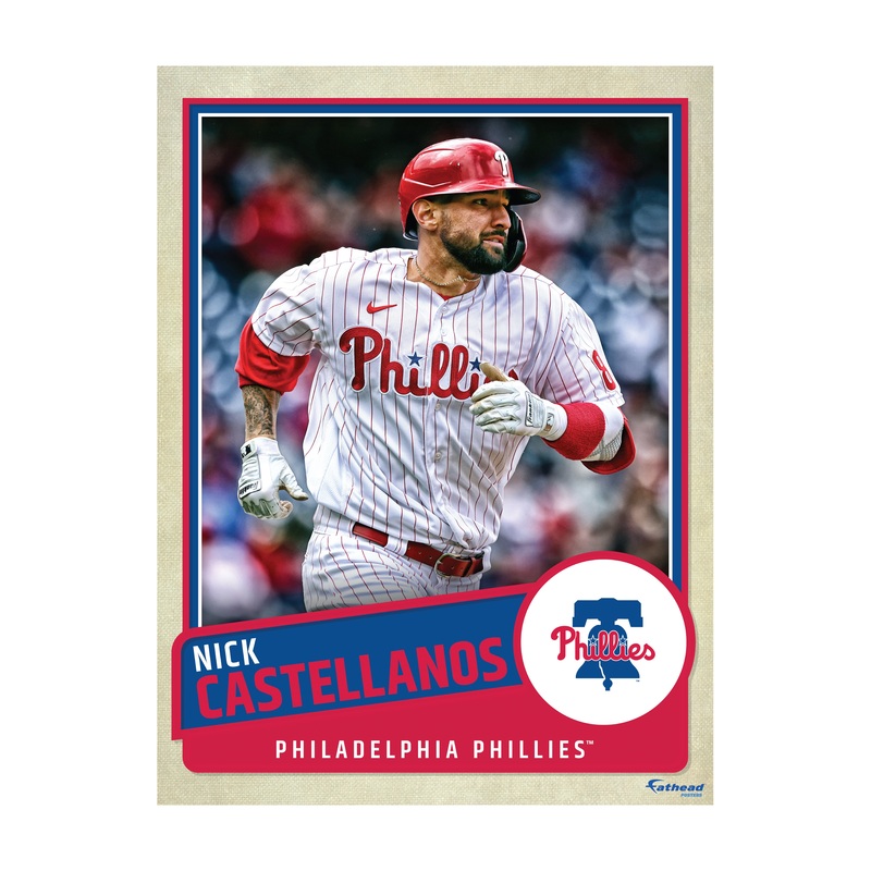 Nick Castellanos – Peel & Stick Poster – Official MLB – Philadelphia Phillies – Reusable Vinyl Wall Decal