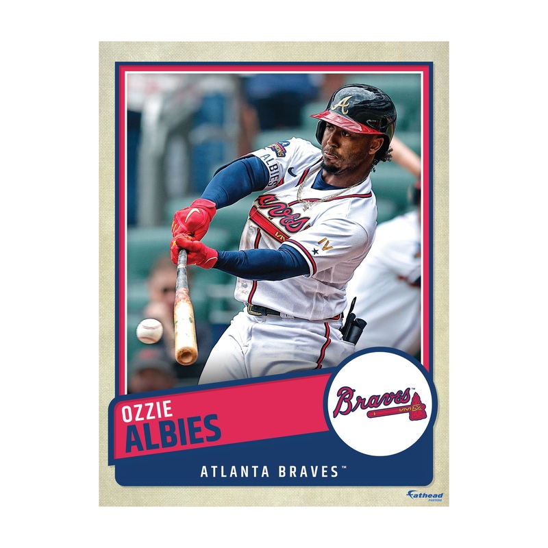 Ozzie Albies – Peel & Stick Poster – Official MLB – Atlanta Braves – Reusable Vinyl Wall Decal