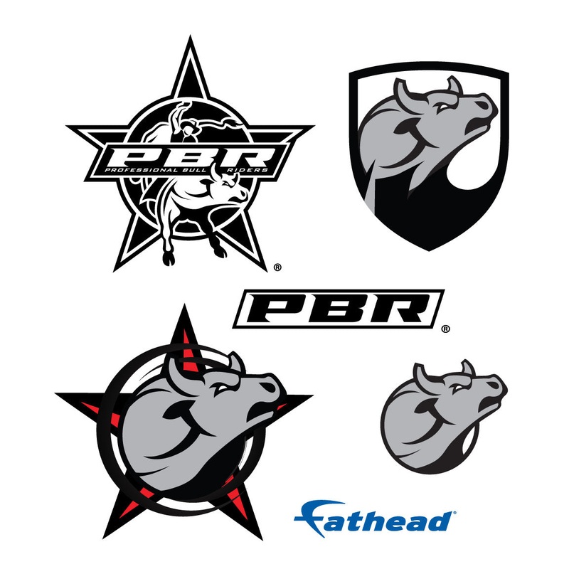 PBR:  Black Logo Minis        – Officially Licensed Pro Bull Riding Removable     Adhesive Decal