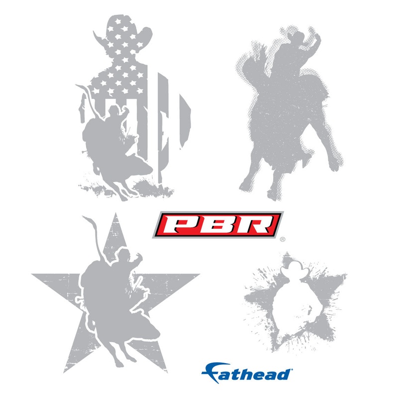 PBR:  Cowboy Icon Minis        – Officially Licensed Pro Bull Riding Removable     Adhesive Decal