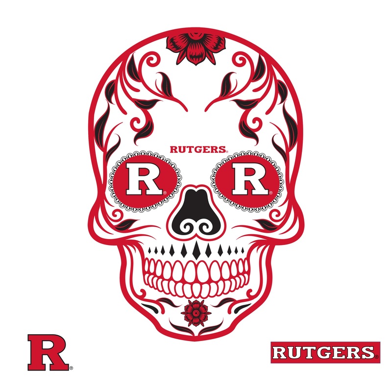 Rutgers Scarlet Knights – RealBig Sugar Skull Collection – Official NCAA – Reusable Vinyl Wall Decals