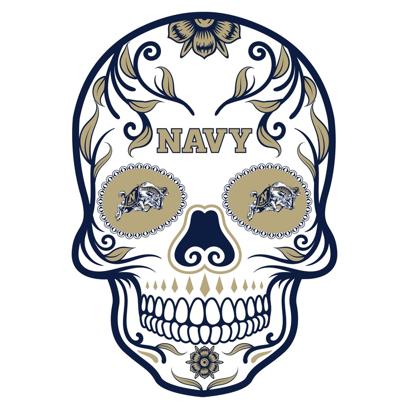 Skull – Big Head – Official NCAA – Navy Midshipmen – Foam Core Cutout
