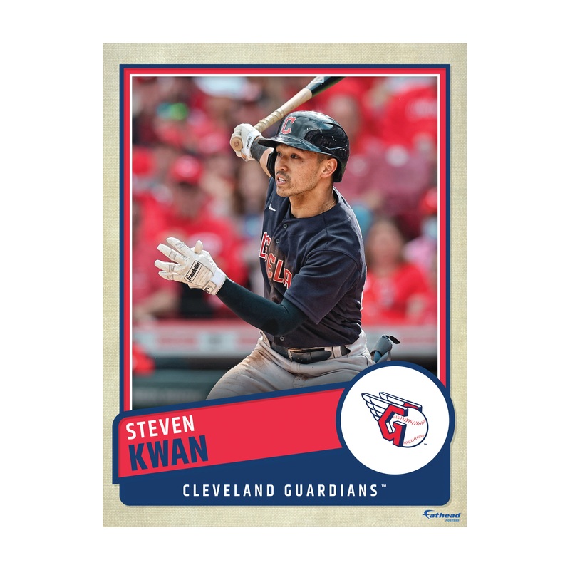 Steven Kwan – Peel & Stick Poster – Official MLB – Cleveland Guardians – Reusable Vinyl Wall Decal