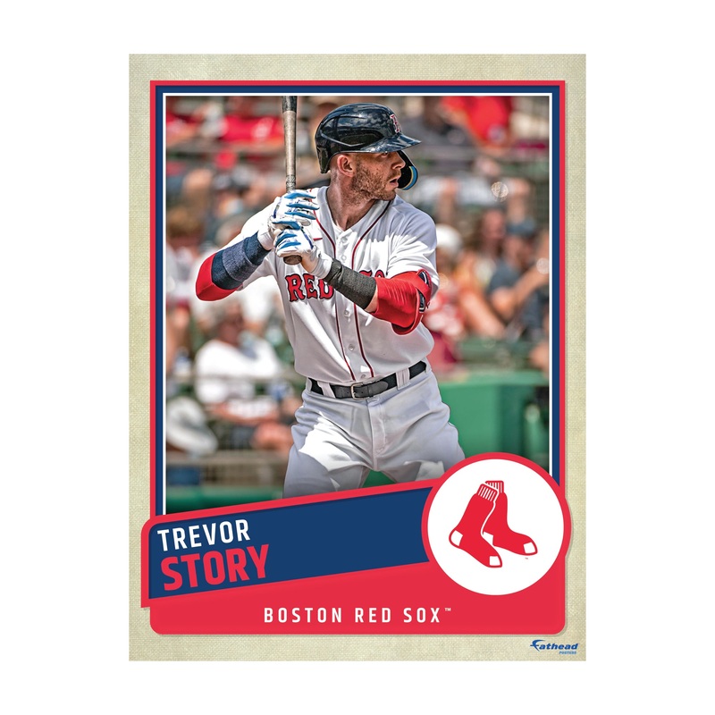 Trevor Story – Peel & Stick Poster – Official MLB – Boston Red Sox – Reusable Vinyl Wall Decal