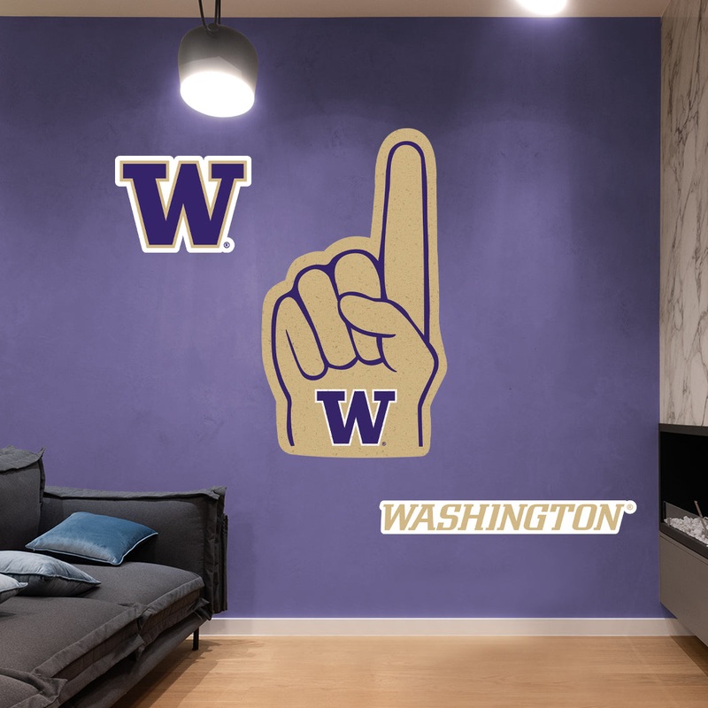 Washington Huskies – RealBig Foam Finger Collection – Official NCAA – Reusable Vinyl Wall Decals
