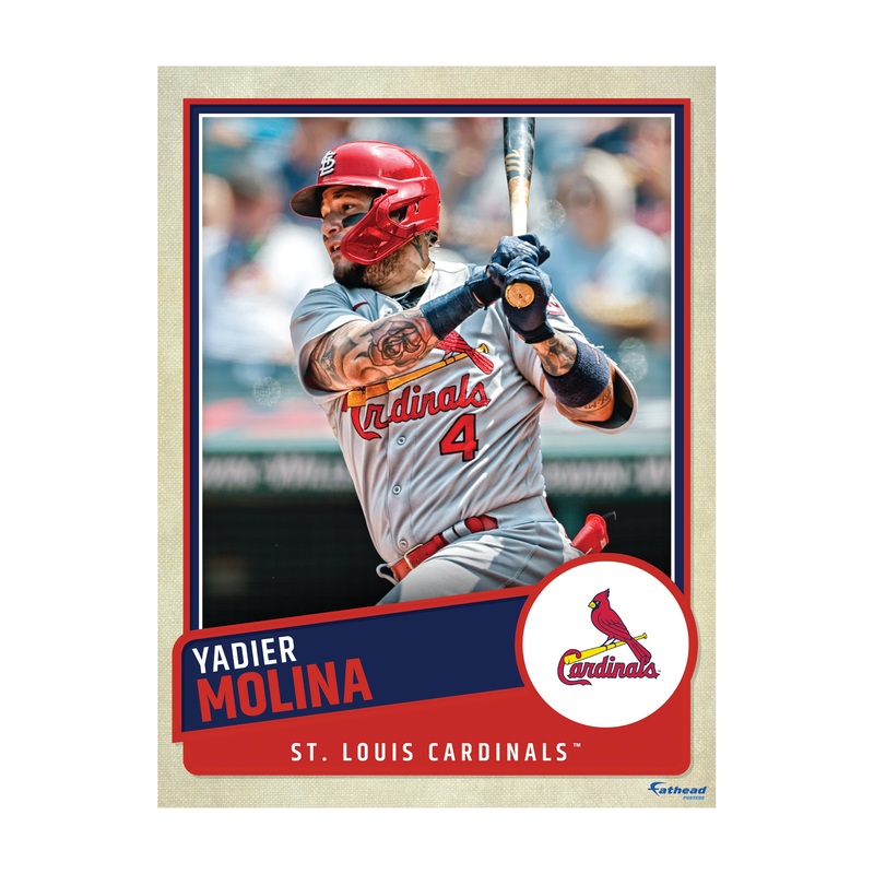 Yadier Molina – Peel & Stick Poster – Official MLB – St. Louis Cardinals – Reusable Vinyl Wall Decal