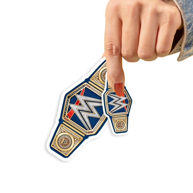 Blue Universal Title – 5 Minis (Mixed Sizes) – Official WWE – Reusable Vinyl Decals