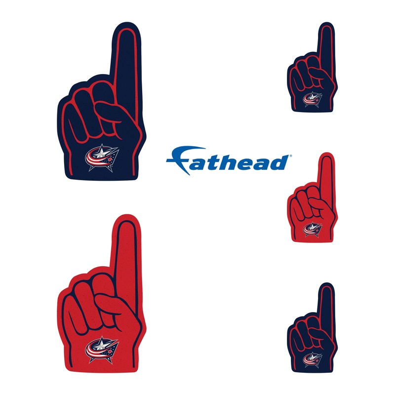 Columbus Blue Jackets – 5 Foam Finger Minis (Mixed Sizes) – Official NHL – Reusable Vinyl Decals
