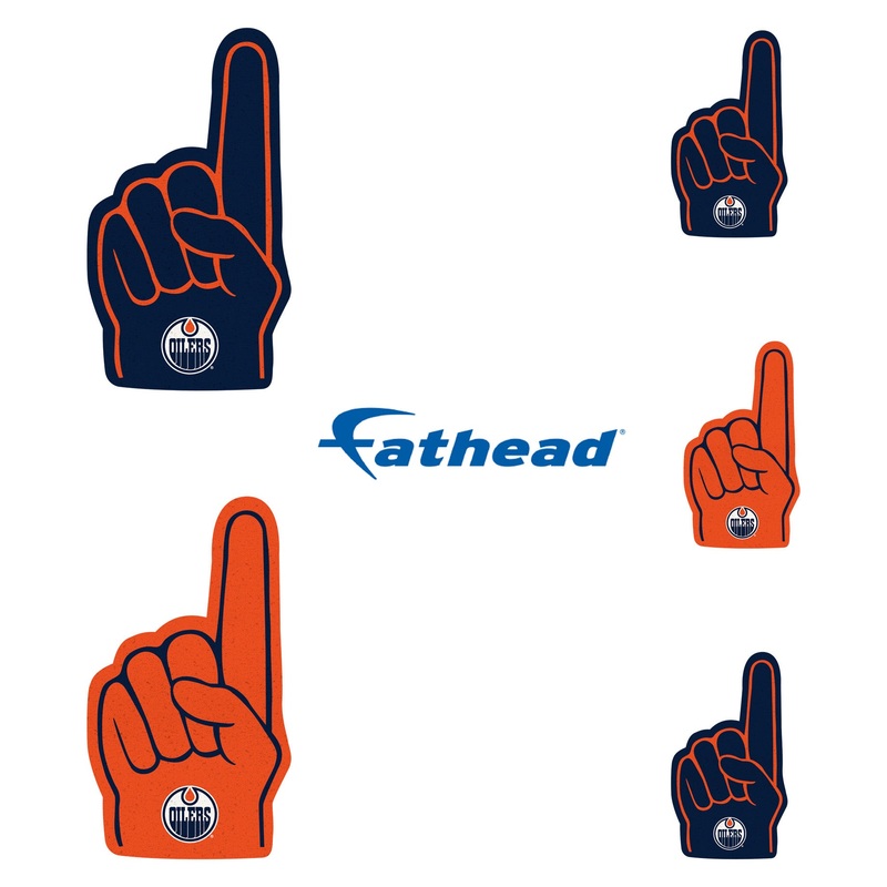 Edmonton Oilers – 5 Foam Finger Minis (Mixed Sizes) – Official NHL – Reusable Vinyl Decals