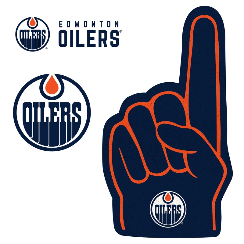 Edmonton Oilers – RealBig Foam Finger Collection – Official NHL – Reusable Vinyl Wall Decals
