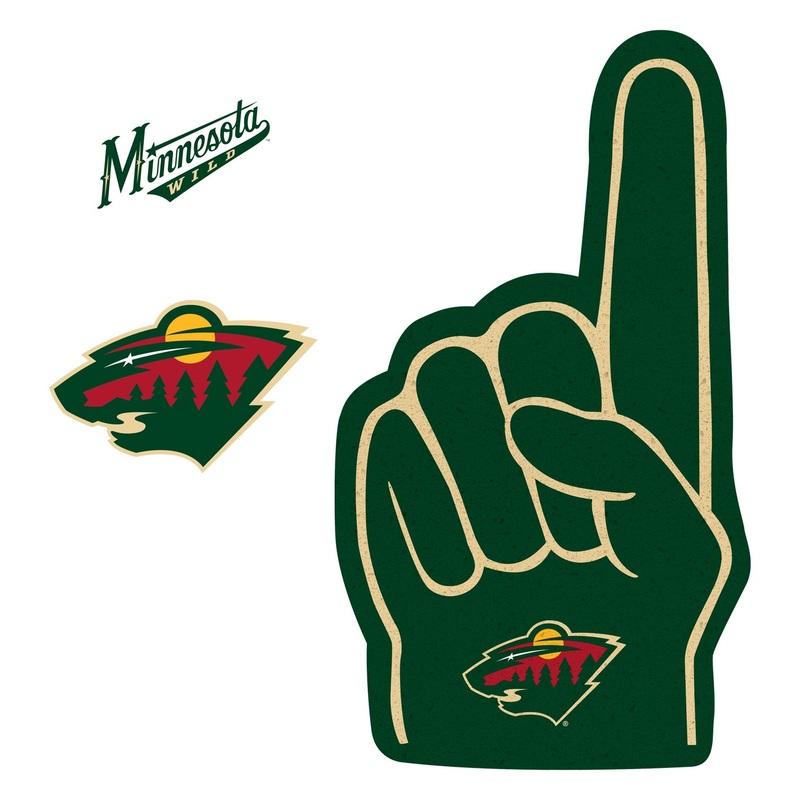 Minnesota Wild – RealBig Foam Finger Collection – Official NHL – Reusable Vinyl Wall Decals