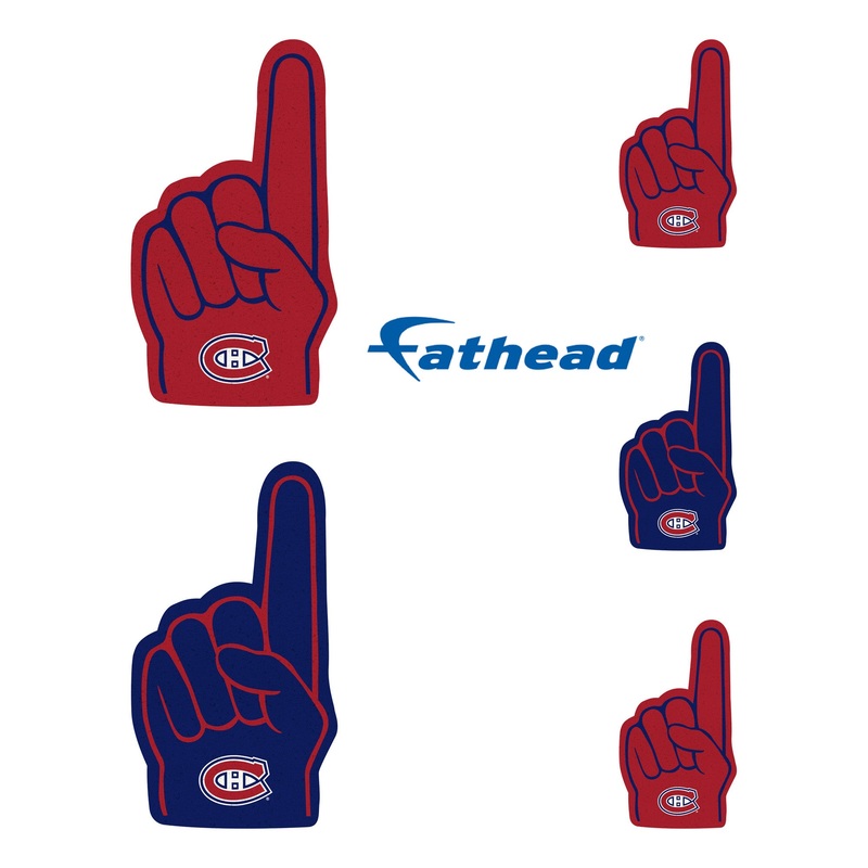 Montreal Canadiens – 4 Foam Finger Minis (Mixed Sizes) – Official NHL – Reusable Vinyl Decals