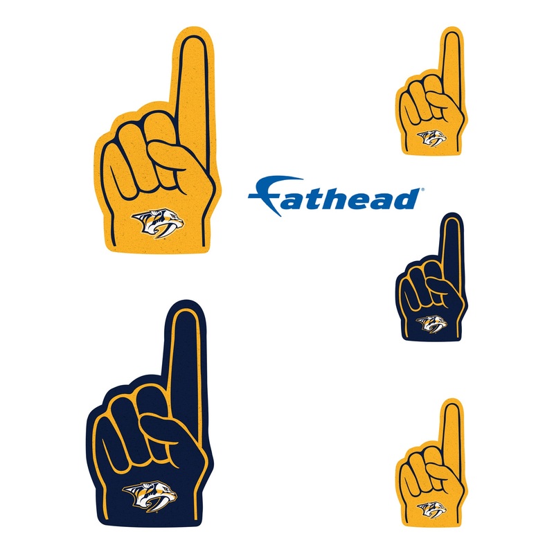 Nashville Predators – 5 Foam Finger Minis (Mixed Sizes) – Official NHL – Reusable Vinyl Decals
