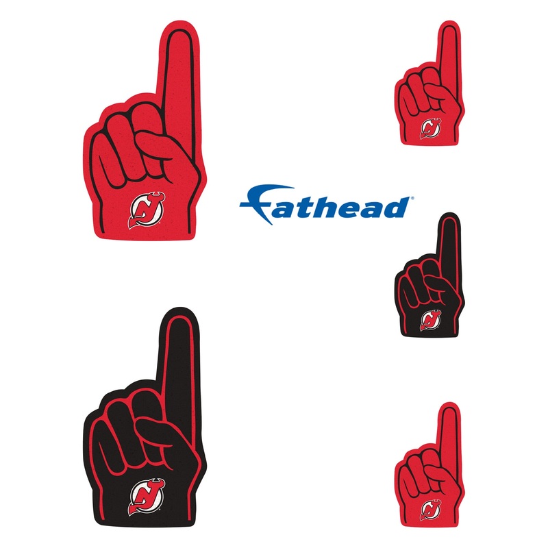 New Jersey Devils – 5 Foam Finger Minis (Mixed Sizes) – Official NHL – Reusable Vinyl Decals