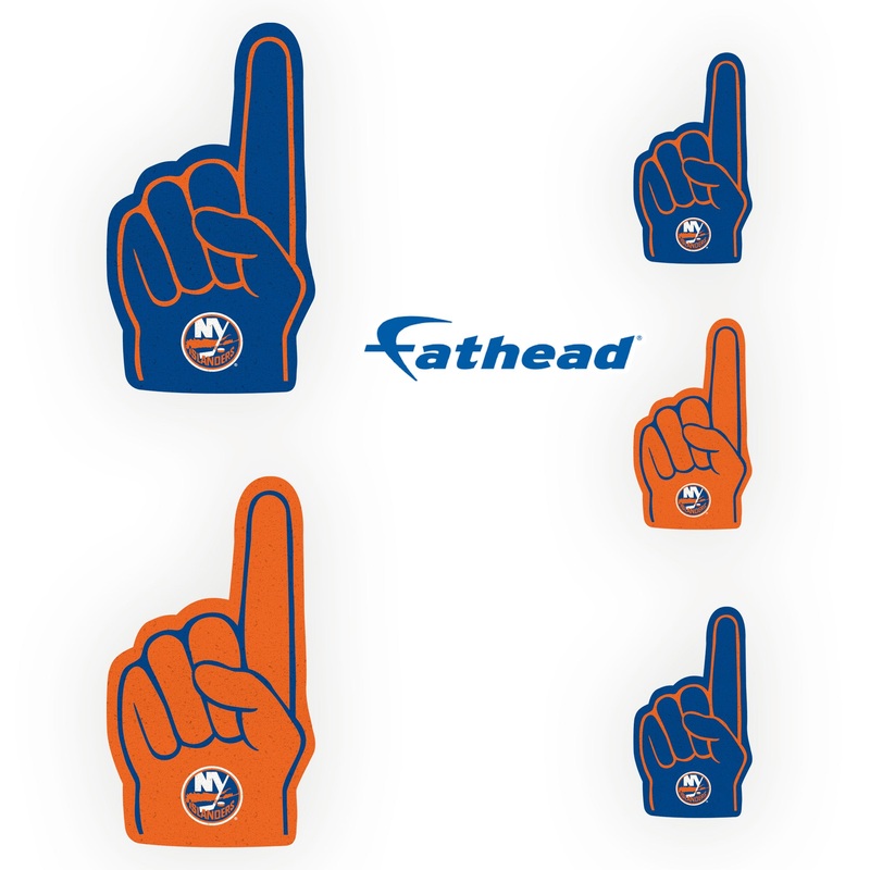New York Islanders – 4 Foam Finger Minis (Mixed Sizes) – Official NHL – Reusable Vinyl Decals