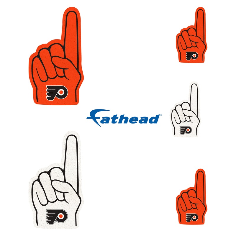 Philadelphia Flyers – 5 Foam Finger Minis (Mixed Sizes) – Official NHL – Reusable Vinyl Decals